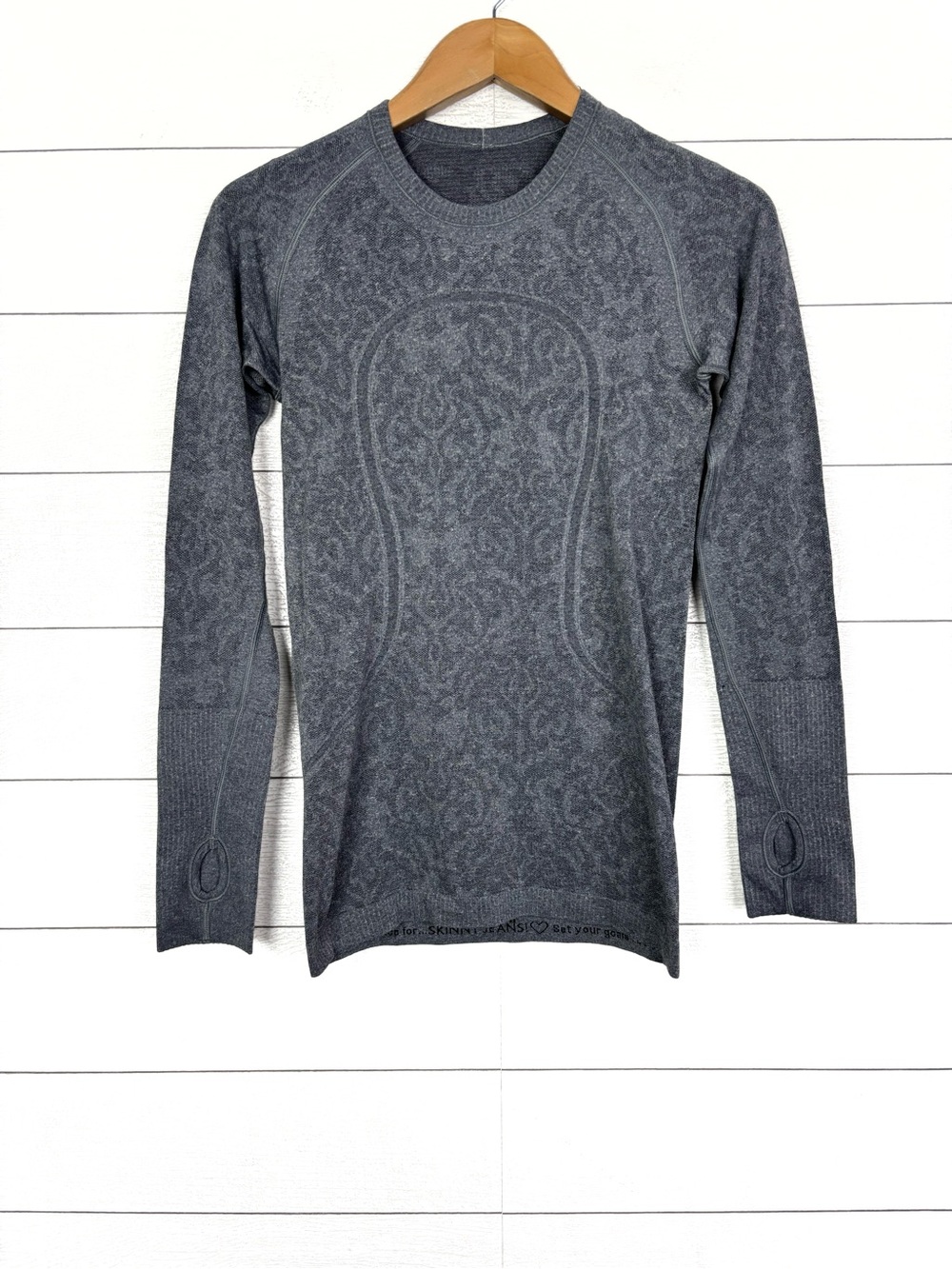 Lululemon Swiftly Tech Long Sleeve Blue Inkwell Print Running 6
